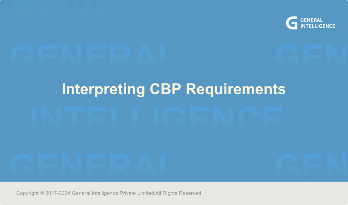 Interpreting CBP Requirement